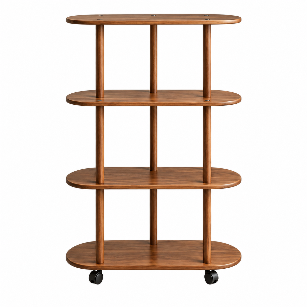 🍃Rolling Plant Stand | 4-Tier Wood Display | Home & Balcony | Mobile Greenery Shelf