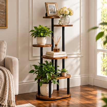 🍂 Plant Stand | Multi-Tier Wood Display | Living Room & Bedroom | Space-Saving Greenery Shelf