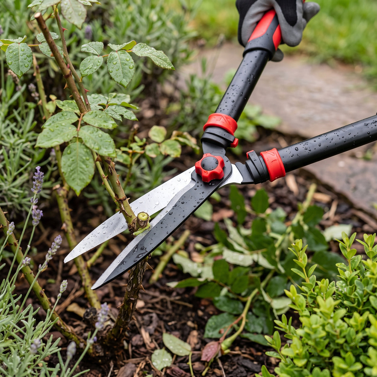 🌳 Hedge Shears | Long-Blade Trimming Tool | Shrubs & Hedges | Two-Hand Garden Cutter